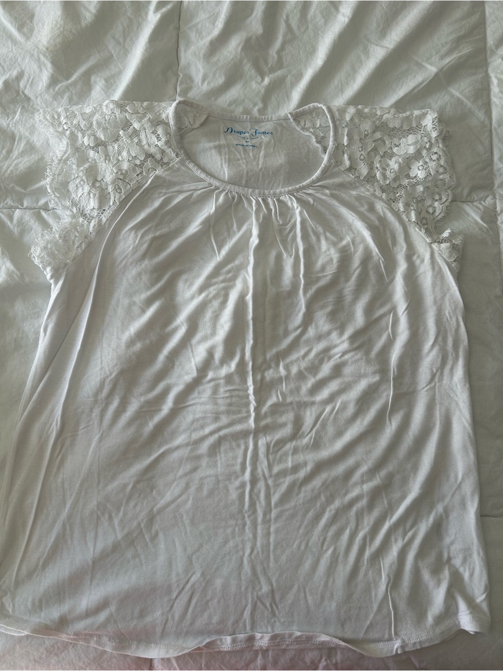 Draper James Lace Sleeve Top - White